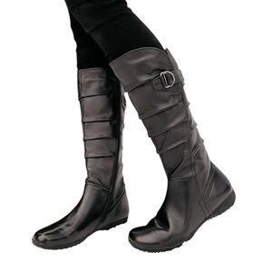 NEW Josef Seibel Leather Made in Germany Naly 23 Fur Lined Boot Black Size 36